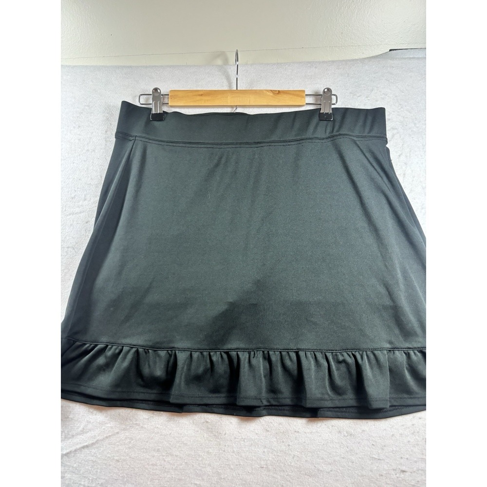 Bermuda Sands Skort Women's XL Pull On Ruffle Athletic Tennis Golf Black